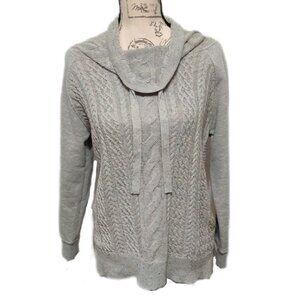 Joseph A. Cable Knit Gray Confetti Rainbow Cowl Neck Women's Sweater S Petite